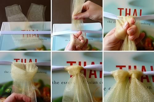 how to make a tutu knotting onto elastic