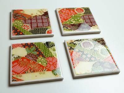 how to make tile coasters - finished four