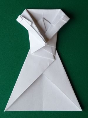 money origami dress step 7d