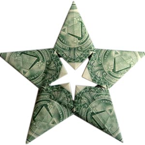 how to make origami money star