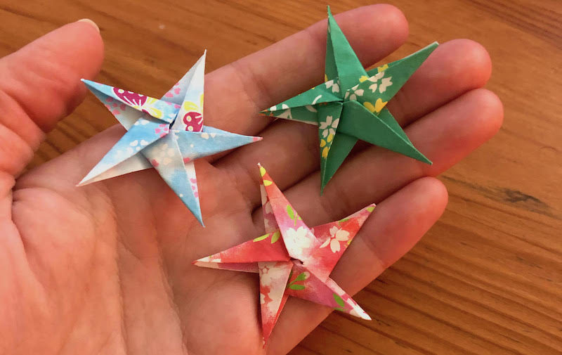 tiny 5 pointed origami stars