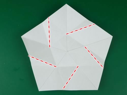 5 pointed origami star step 2b