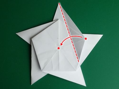 5 pointed origami star step 4a