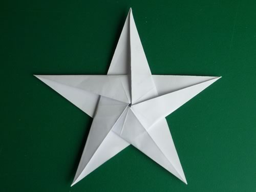 5 pointed origami star finished front