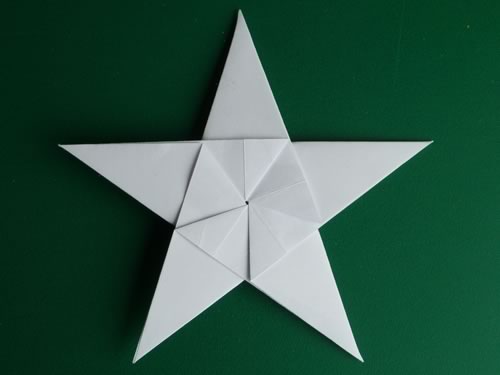 5 pointed origami star finished back