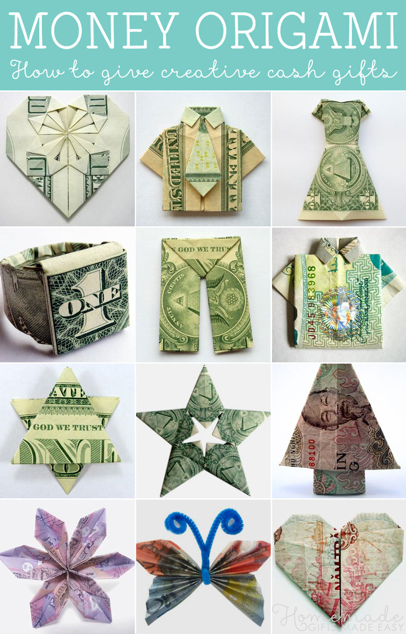 homemade birthday gift money origami