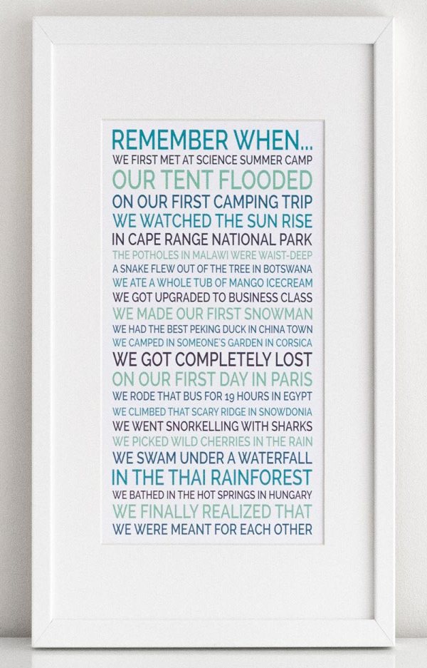 personalized remember when poster wedding anniversary gift