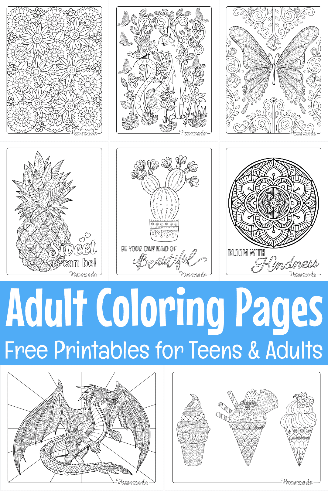 Adult Coloring Pages - Free Printables for Teens & Adults
