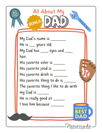All About Dad Printable Bonus Dad