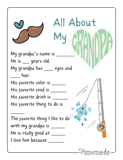 All About Dad Printable Grandpa