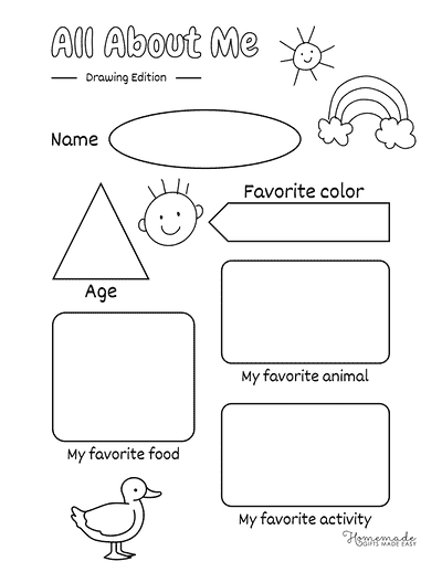 All About Me Drawing Edition Elementary