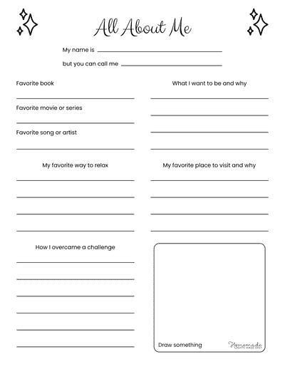All About Me Minimalist Middle School