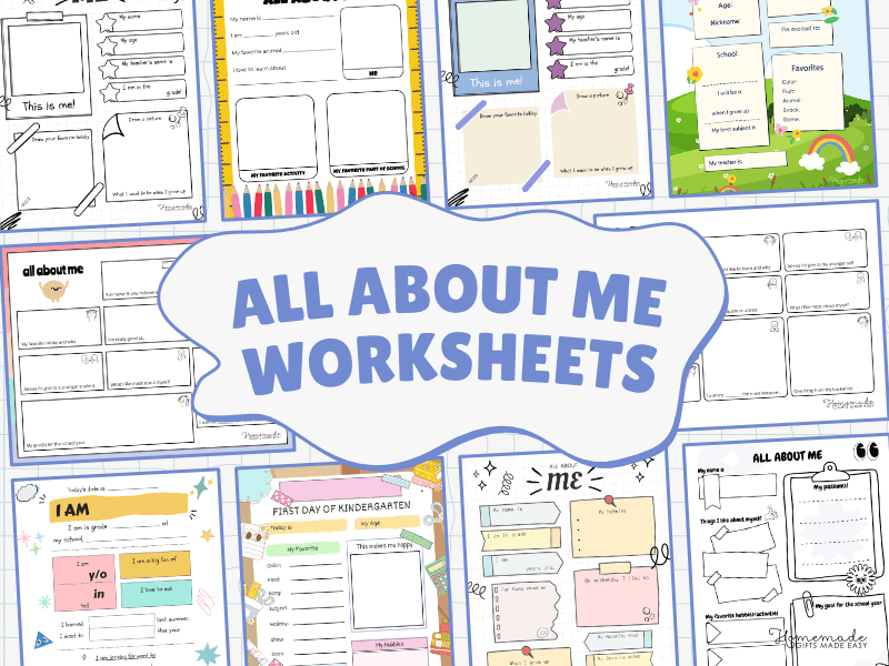 All About Me Worksheets