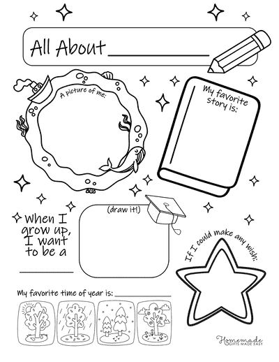 All About Me Preschool Worksheets Creativity and Dreams