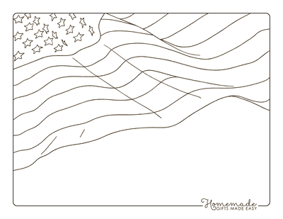American Flag Coloring Pages Easy Realistic Flag Waving in Air