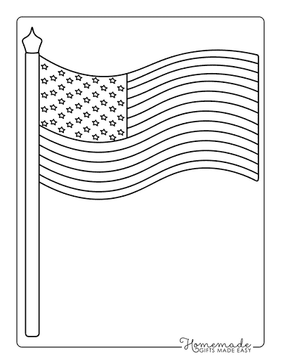 American Flag Coloring Pages Easy Simple American Flag Outline Drawing