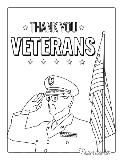 American Flag Coloring Pages Patriotic Veterans Day American Flag Outline and Saluting Veteran