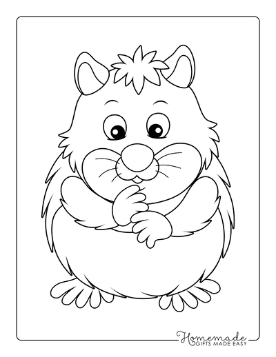 Animal Coloring Pages Cute Hamster
