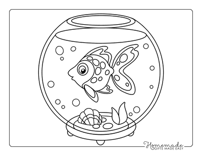 Animal Coloring Pages Fish Bowl