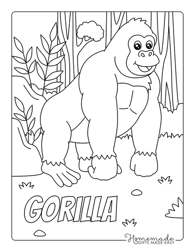 Animal Coloring Pages Gorilla