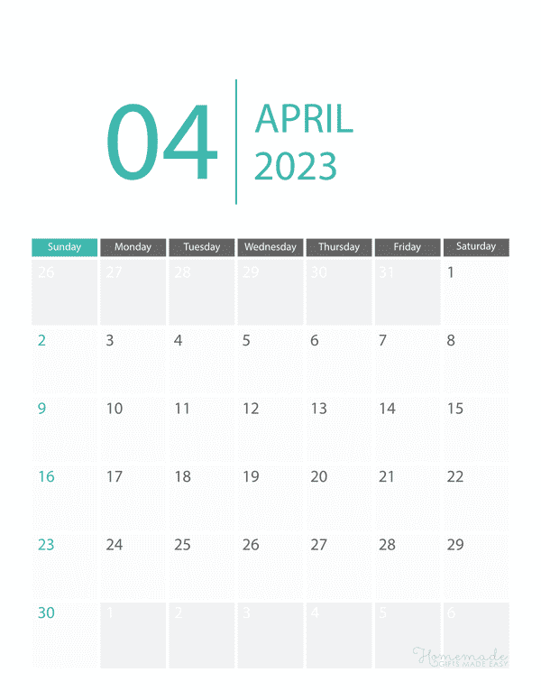 april Calendar 2023 Printable Corporate Portrait