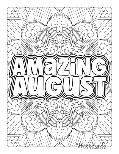 August Coloring Pages Amazing August Mandala