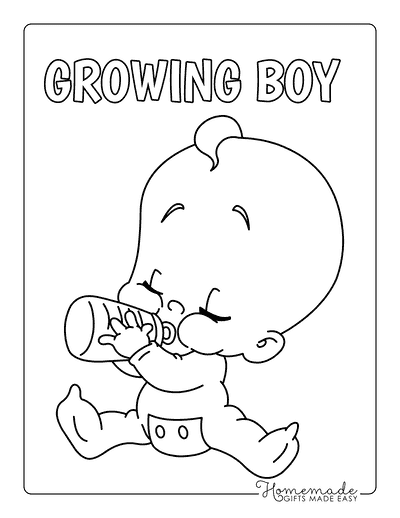 Baby Coloring Pages Newborn Baby Drawing Easy Drinking Milk