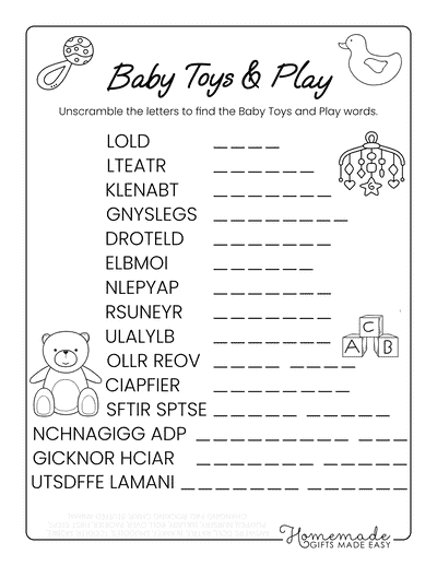 Baby Word Scramble Baby Toys and Play