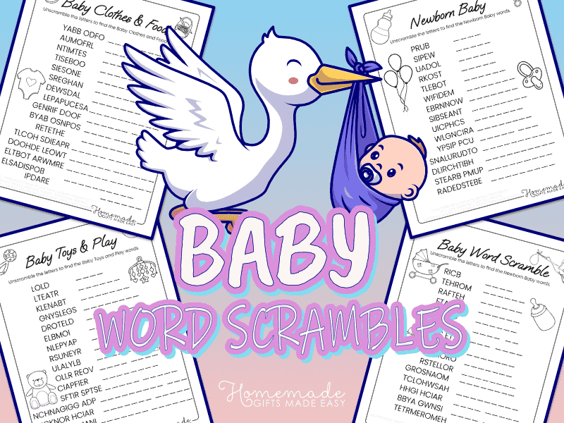 baby word scrambles for your baby shower