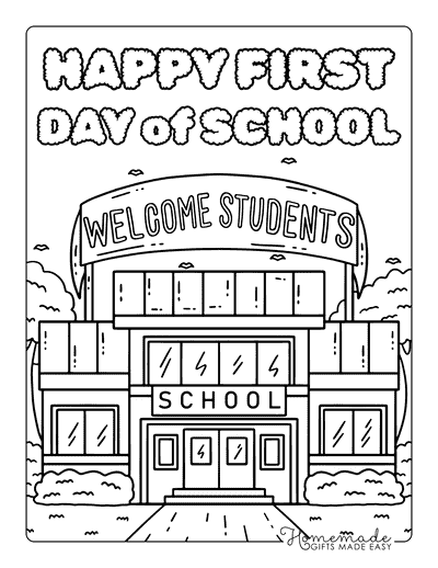 Back to School Coloring Pages Cute Easy School Welcome Back Students