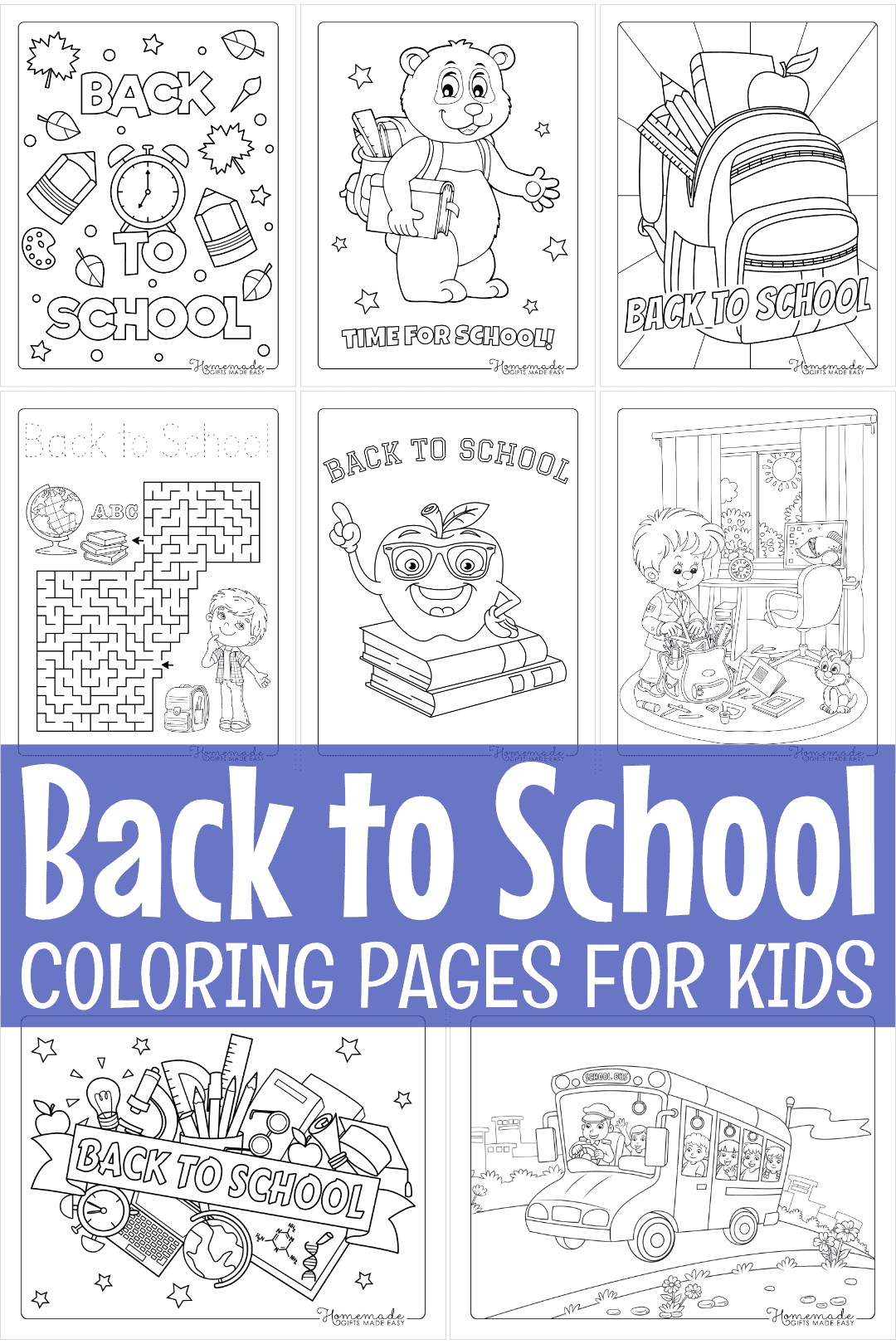 Back to School Coloring Pages for Kids   Free Printables
