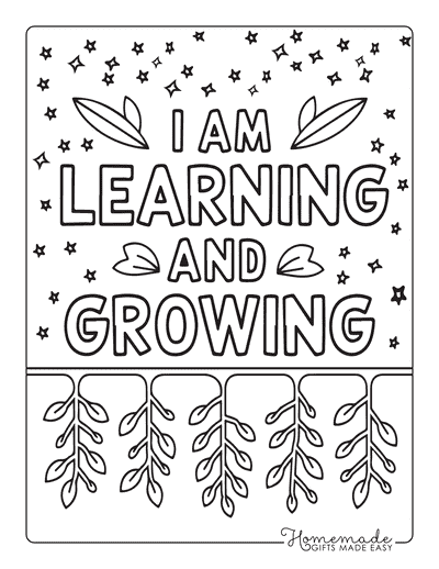 Back to School Coloring Pages Motivational I Am Learning and Growing Back to School Coloring Pages Motivational I Am Learning and Growing