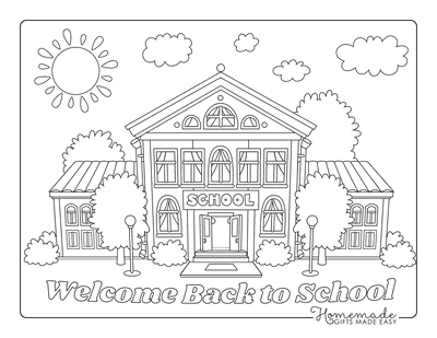 Back to School Coloring Pages School Building