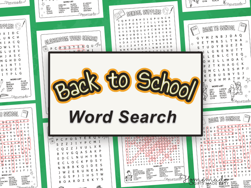 Free Printable Back to School Word Search