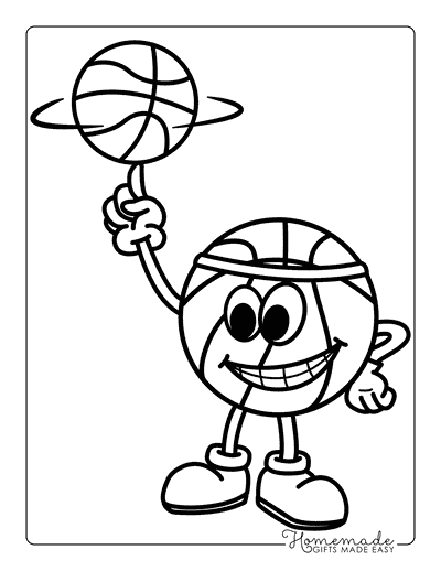 Basketball Coloring Pages Easy Basketball Spinning Basketball on Finger