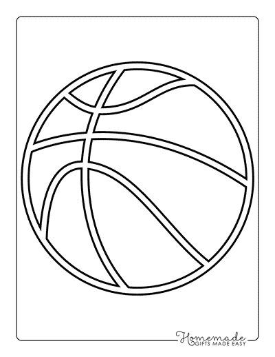 Basketball Coloring Pages Simple Basketball Outline for Kids to Color