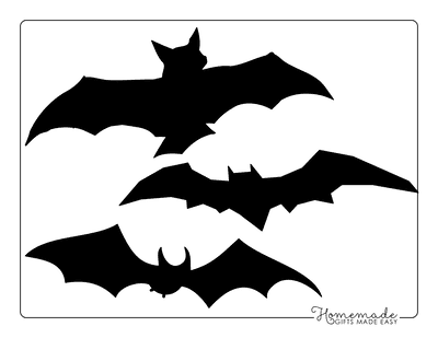 Bat Template Assorted 1 Medium Black