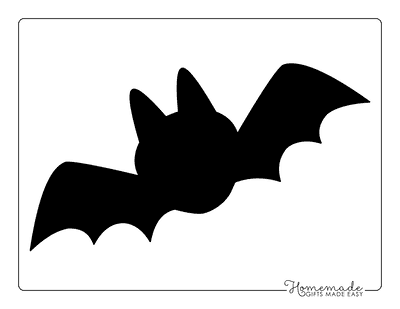 Bat Template Flying Large Black