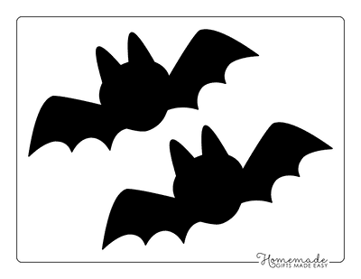 Bat Template Flying Medium Black