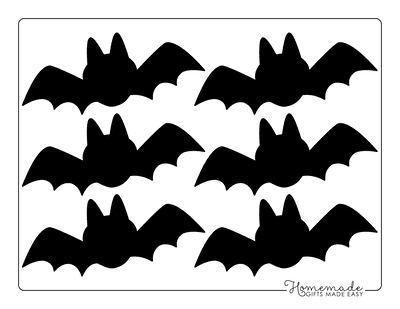 Bat Template Flying Small Black