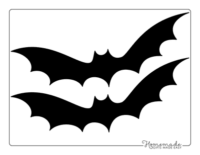 Bat Template Stretched Wings Large Black