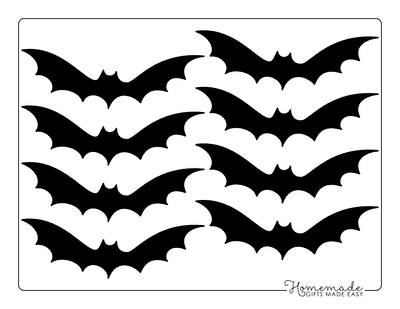 Bat Template Stretched Wings Small Black