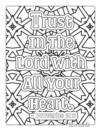 Bible Coloring Pages Bible Verse Proverbs Trust in the Lord