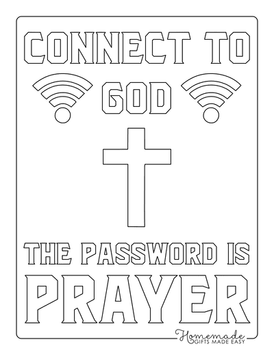 Bible Coloring Pages Connect to God Password Is Prayer