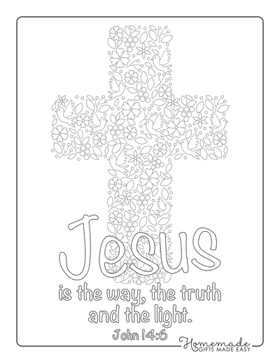 Bible Coloring Pages Cross Doodle for Kids