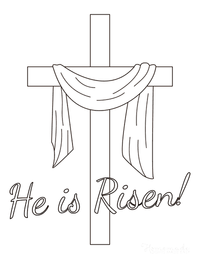 Bible Coloring Pages Cross Shroud He Is Risen