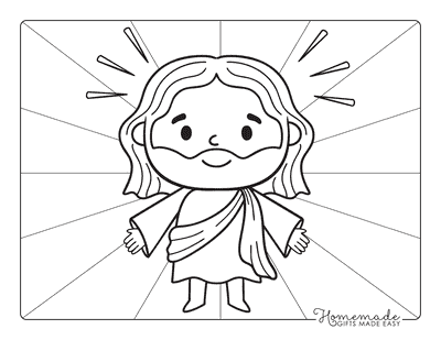 Bible Coloring Pages Easy Jesus Arms Outstretched for Kids