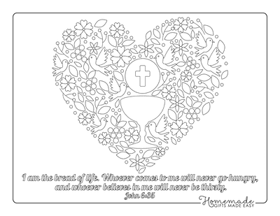 Bible Coloring Pages First Communion Heart Doodle for Kids