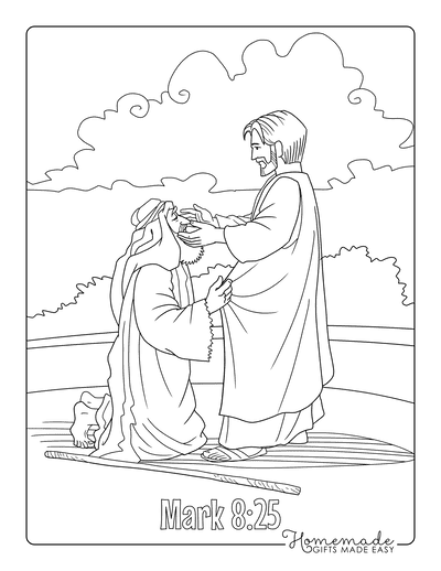 jesus heals the blind man coloring page