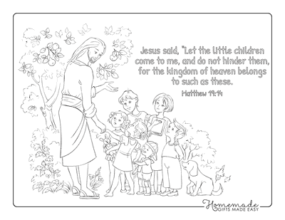Bible Coloring Pages Jesus With Children